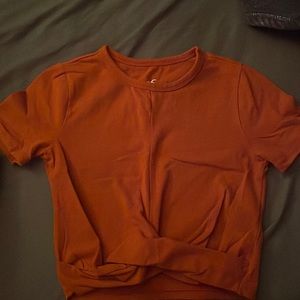 HOLLISTER orange front wrap top